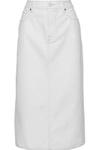 OSCAR DE LA RENTA WOMAN DENIM MIDI SKIRT WHITE,AU 2243576767662640