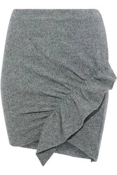 Iro Woman Toman Ruffled Wool Mini Skirt Grey