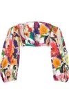 CUSHNIE ET OCHS OFF-THE-SHOULDERS CROPPED FLORAL-PRINT CADY TOP,3074457345619274265