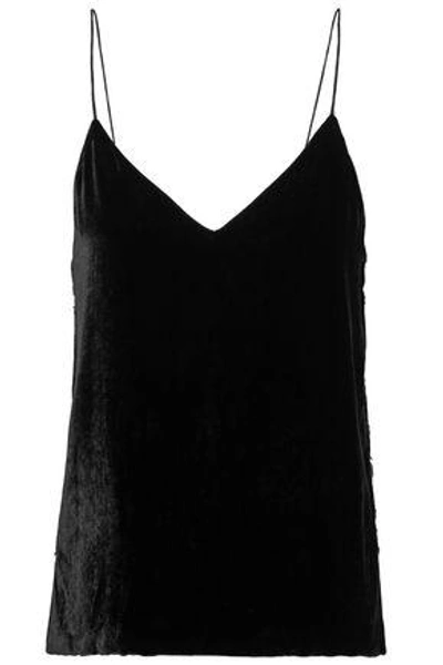 Alice And Olivia Woman Contessa Lace-trimmed Velvet Camisole Black