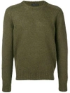 Prada Shetland Knit Jumper In Green
