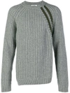 JIL SANDER diagonal stripe knit sweater