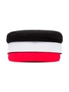 RUSLAN BAGINSKIY BLACK, WHITE AND RED BAKER BOY COTTON CAP