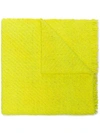 AESSAI YELLOW OVERSIZED FRAYED WOOL BLANKET SCARF