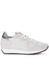 PHILIPPE MODEL TROPEZ VINTAGE WEST WHITE AND GREY LEATHER AND SUEDE SNEAKER.,10680686