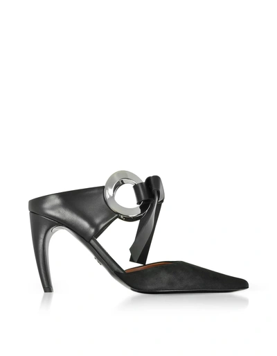 Proenza Schouler Black Suede High Heel Grommet Mules