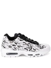 NIKE AIR MAX 95 WHITE LEATHER SNEAKER WITH BLACK PRINT,10681149