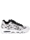 Nike Air Max 95 White Leather Sneaker With Black Print In Multicolor