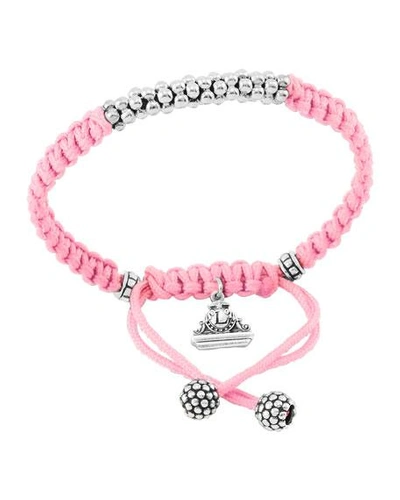 Lagos Kinder Sterling-silver Macrame Bracelet, Pink