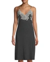 Natori Luxe Shangri-la Nightgown In Dark Gray