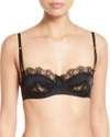 Kiki De Montparnasse Sensuel Lace-trim Underwire Balconette Bra In Black