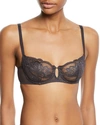Simone Perele Eden Chic Floral-lace Half-cup Bra In Anthracite