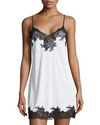 Natori Enchant Lace-trim Chemise In Ivory/black
