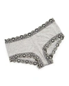 Hanky Panky Floral-lace-trim Boyshort 681211 In Ivory Coal