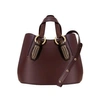 AEVHA LONDON Mini Garnet Tote In Mulberry With Wooden Hardware