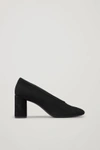 COS SUEDE HEELS WITH PADDED TRIM,0663056001