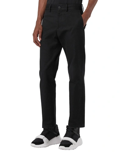 Burberry Slim-fit Tapered Cotton-blend Twill Chinos In Black