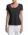 LAFAYETTE 148 COTTON-STRETCH BASIC TEE,PROD214750229