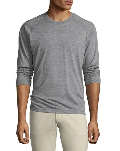 Z Zegna Men's Techmerino Jersey Long-sleeve T-shirt In Gray