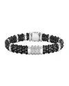 LAGOS BLACK CAVIAR DIAMOND 3-LINK BRACELET, 9MM,PROD212050218