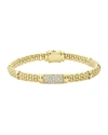 Lagos 18k Caviar Gold 15mm Rope Bracelet W/ Diamonds