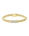 Lagos 18k Caviar Gold 15mm Rope Bracelet W/ Diamonds