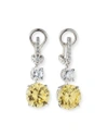 FANTASIA BY DESERIO 10.0 TCW CANARY/CLEAR CUBIC ZIRCONIA DROP EARRINGS,PROD162890252