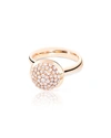 TAMARA COMOLLI BOUTON LARGE 18K ROSE GOLD PAVE DIAMOND DOME RING,PROD214610123