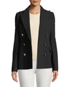 Polo Ralph Lauren Camden Double-breasted Stretch-wool Jacket In Black