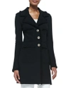 St John Milano Pique Fit And Flare Topper Coat In Black
