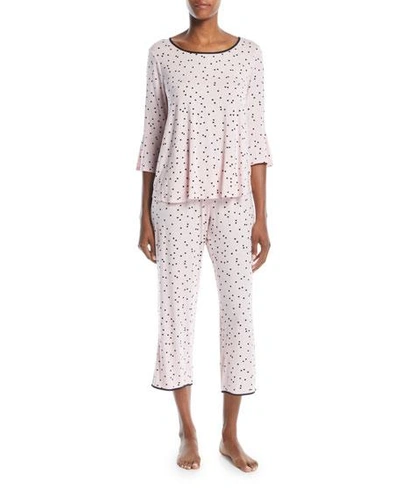 Kate Spade Evergreen 2-piece Polka Dot Long Pajama Set In Pink Dot