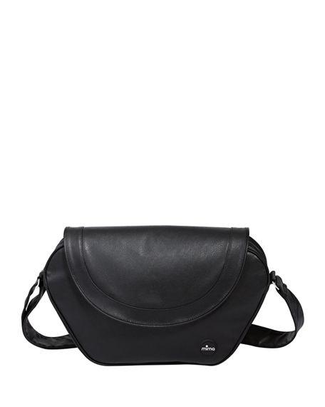 black leather diaper bag