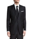 Tom Ford O'connor Base Solid Two-piece 130s Wool Master Twill Suit, Black In Black