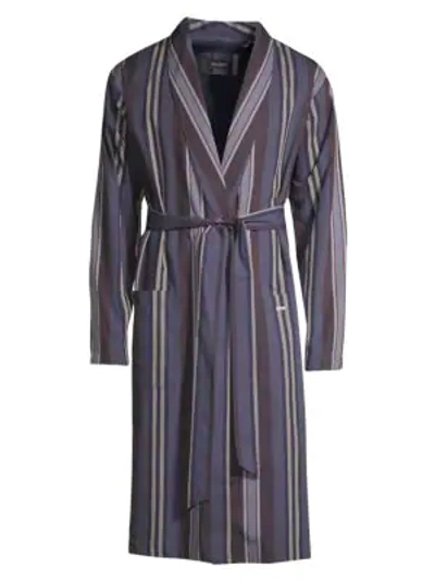 Hanro Noe Striped Robe In Big Repeat Stripe