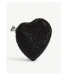 SAINT LAURENT LADIES BLACK HEART LOVE SWAROVSKI BOX CLUTCH BAG