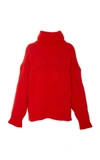 JIL SANDER CABLE-KNIT WOOL AND ANGORA-BLEND TURTLENECK SWEATER,JSWN751341WNY21128