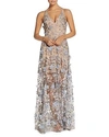 DRESS THE POPULATION DRESS THE POPULATION SIDNEY FLORAL ILLUSION GOWN,1340-2042