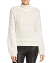 Frame Popcorn Stitch Wool Blend Sweater In Off White