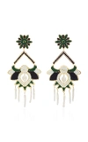 MERCEDES SALAZAR Threaded Earrings With Pearl,TROPICS30-D