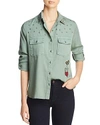 BILLY T EMBROIDERED & STUDDED MILITARY SHIRT,BT1927T