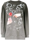 VIVETTA VIVETTA OMBRE PRINTED SWEATSHIRT - GREY