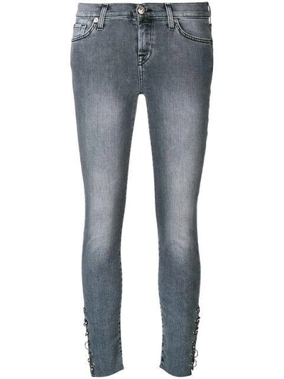 7 For All Mankind The Skinny Crop Slim Illusion Moondance In Grey