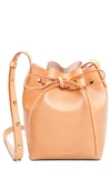 Mansur Gavriel Mini Saffiano Leather Bucket Bag In Cammello/ Rosa