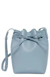 Mansur Gavriel Mini Leather Bucket Bag In Grey Blue