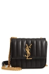 SAINT LAURENT SMALL VICKY QUILTED LAMBSKIN LEATHER CROSSBODY BAG,5384390YD0J
