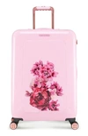 TED BAKER MEDIUM SPLENDOUR PRINT 28-INCH HARD SHELL SPINNER SUITCASE - PINK,TBW0102-028