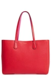 TORY BURCH PERRY LEATHER TOTE - RED,49188