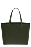 MANSUR GAVRIEL LARGE LEATHER TOTE - GREEN,HLT001CA