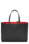 Mansur Gavriel Small Tote In Black/flamma