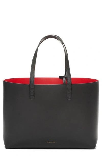 Mansur Gavriel Small Tote In Black/flamma